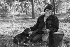 Kate Marshall hunting for truffles, Terra Preta Truffles, NSW